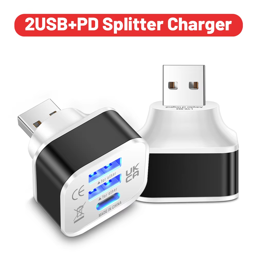 Ipex Connector - 3-Port New 2.0 2USB+Type-c Charger Expander