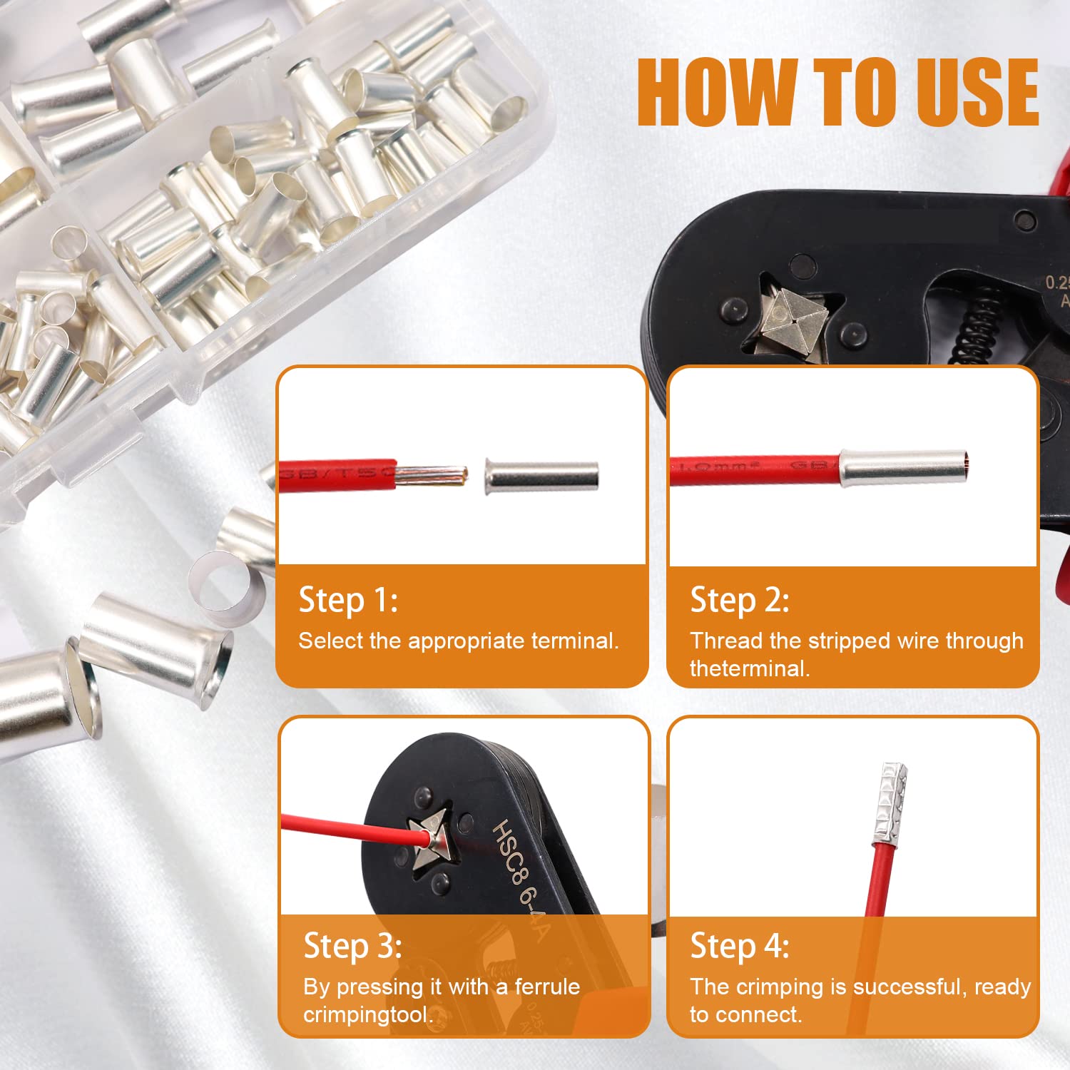 Jumper Wire Kit - 305 Pcs Wire Ferrules Kits Silver