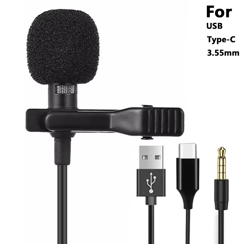 Usb C Cable - 3.5mm Mini Portable Lavalier Microphone For