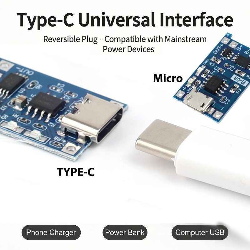 5V 3A Micro/Type-c/Mini 18650  - Tp4056 Module review and price