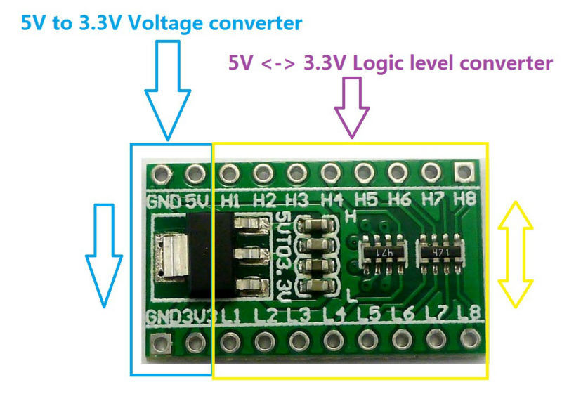5 Pcs  8CH IIC I2C Logic Level - Ams1117 Module review and price